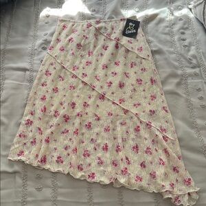 Art Class Cream Floral Skirt